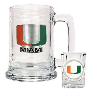  Miami Hurricanes NCAA Beer Mug And Shot Glass Boilermaker 