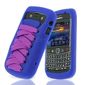   Shoe Lace Silicone Skin Case Cover with Screen Protector   Blue Skin