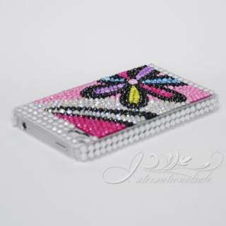 Colorful Flower design with Pink style bling case for Iphone4G 4S US 