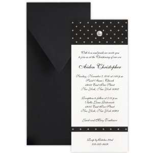  Dots with 3D Pearl Baptism Christening Invitations   Set 