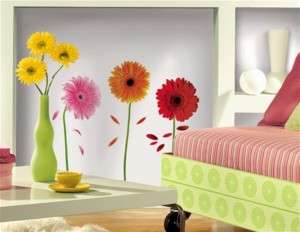 GERBER DAISIES 8 BiG Wall Stickers DAISY FLOWERS Room Decor Decals 