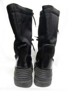 GUCCI Black Canvas Leather Military Army Snow Boots 10  