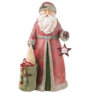   Inspired Glittered Robed Santa Claus Christmas Figure: Home & Kitchen