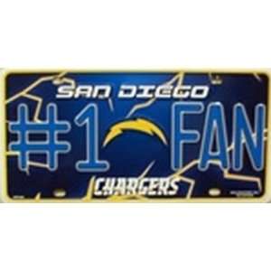 San Diego Chargers #1 Fan License Plates Plate Tag Tags auto vehicle 