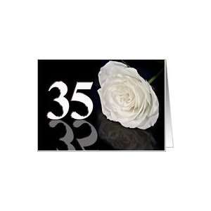  35th Birthday card with a white rose Card: Toys & Games