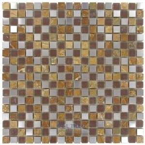   glass and metal mosaic tile in parchment metal