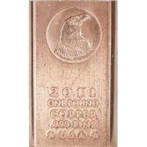  One Pound (1lb) Eagle Copper Bullion Bar .999 Fine SGS 