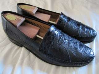 David Eden Mens Genuine Crocodile Vamp Loafers Size 12 M  