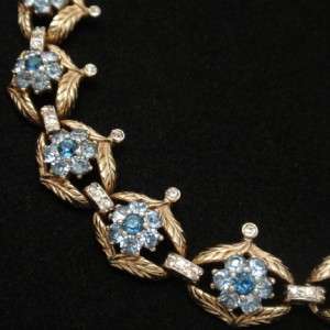 Jomaz Bracelet Vintage Intricate Detailed Flowers Rhinestones  