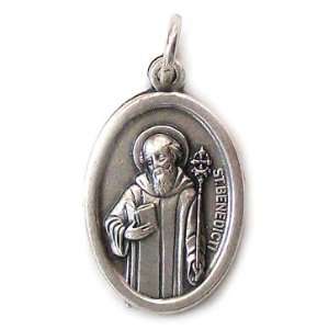  Saint Benedict Oxidized Medal   MADE IN ITALY Jewelry