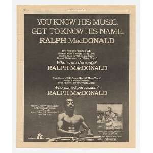  1976 Ralph MacDonald Sound of a Drum Album Promo Print Ad 