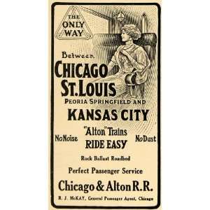  1910 Ad Chicago & Alton Railroad Trains Travel Railway 