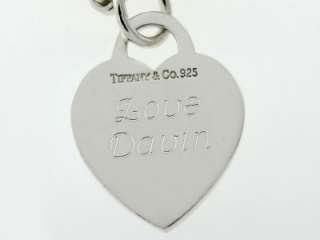 Authentic Beautiful Tiffany & Co 925 Sterling Silver Heart Tag Women 