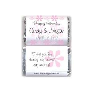 MINI313   Miniature Trendy Flowers Birthday Candy Bar Wrappers