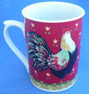 Gibson Country Rooster Red Debbie Hron Coffee Mug Cup  