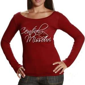   Ladies Cardinal Script and Logo Long Sleeve T shirt