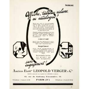  1926 Ad Leopold Verger 61 Rue Faubourg Poissonniere Paris 