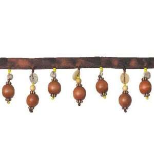    Expo Wooden Bead Trim Brown By The Yard Arts, Crafts & Sewing