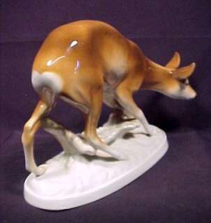 This is a rare and beautiful Royal Dux Roe Deer statue made in the 