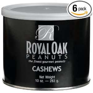 Royal Oak Gourmet Cashews, 10 Ounce Tins (Pack of 6)  