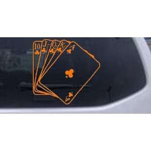 Poker Royal Flush Car Window Wall Laptop Decal Sticker    Orange 22in 