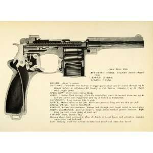  1948 Print 1910 9 mm Bayard Long Bergmann Automatic Pistol 