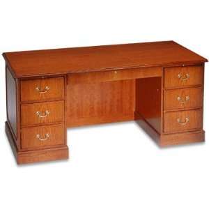  Arnold Traditional Bedford Double Pedestal Desk, All Wood 