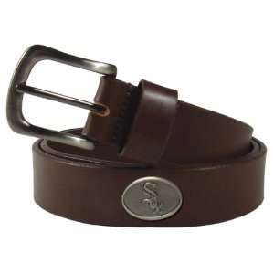  Chicago White Sox MLB Casual Brown Leather Belt Sports 