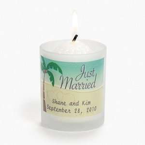  Personalized Beach Wedding Votive Holders   Party Decorations 