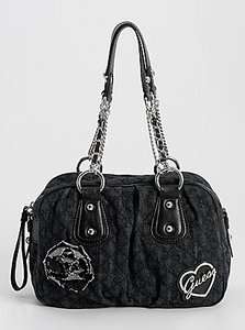 NWT GUESS Dena Handbag Box bag Satchel Purse Quilted Black  