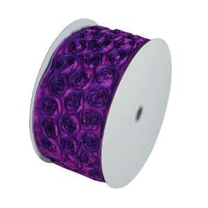 Purple Rosette Rose Petal Wired Edge Ribbon, Wedding Ribbon, Diaper 