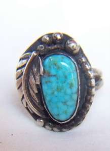 BEAUTIFUL~VINTAGE~NAVAJO~RLM~STERLING SILVER~LONE MOUNTAIN TURQUOISE 