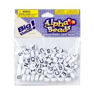  Big Value Alpha Beads   White 10mm