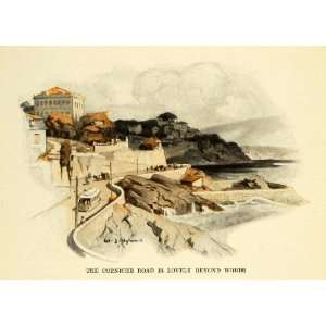 1920 Print William J. Aylward Marseilles France Corniche Road 2 Color 