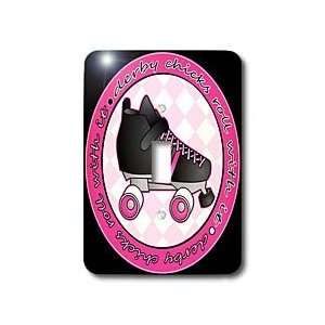 Janna Salak Designs Roller Derby   Derby Chicks Roll With It Pink and 
