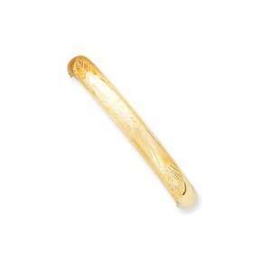  14k Yellow Gold 8mm Laser Cut Bangle Bracelet: Jewelry
