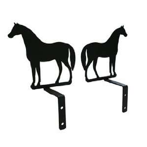    Standing Horse Rustic Wrought Iron Swag Hooks 