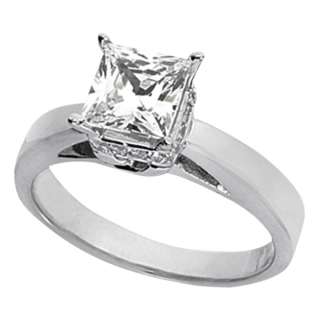Engagement Ring Princess Cut Diamond White Gold Setting  