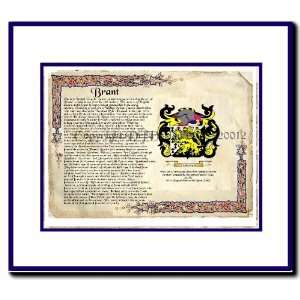  Brant Coat of Arms/ Family History Wood Framed