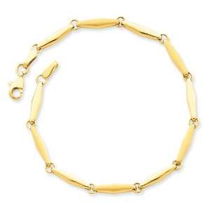  14k Gold Diamond Shaped Hollow Bracelet: Jewelry