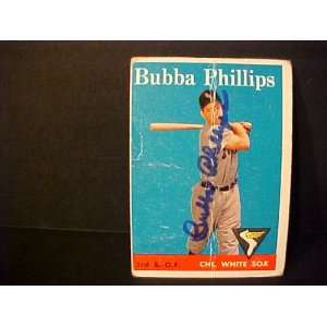 Bubba Phillips Chicago White Sox #212 1958 Topps Autographed Baseball 