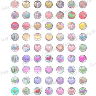 63pcs Hearts and Love digital collage sheet JPG 18x18mm fit cabochon 
