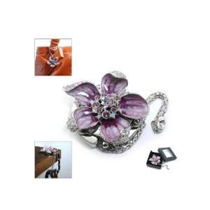  Fancy Decorative Purple Flower Charm and Purse Hanger 