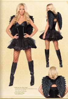   2pcs Sexy Dark Angel Slim Costume Mini Dress Tulle Skirt Game Uniform