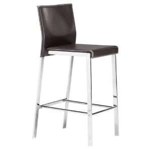  Boxter Leather Bar Stool With Steel Chrome Frame