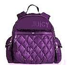 NEW Authentic Juicy Couture Purple Nylon Quilted Womens Backpack 