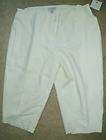 NWT Sag Harbor Lined White Linen Rayon Capri Pants Womens Plus Sz 24W
