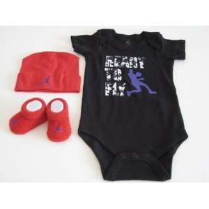 Nike Jordan Infant New Born Baby Bodysuit, Booties and Cap 0 6 Months 