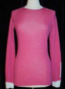 HELLY HANSEN Pink White Base Layer Top Large  