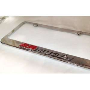 Mugen Chrome Metal License Plate Frame with 3D Chrome Lettering with 2 